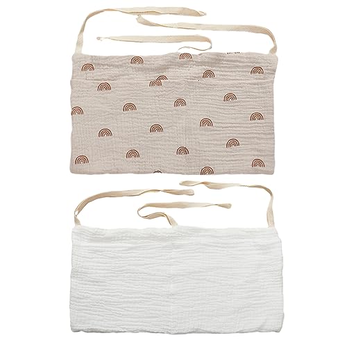 Organizador de Porta-Bebês 2 Bolsos Suspensos Brancos e Cinza ATBUSS - Acessórios de carrinho de bebê - organizador, porta-bebé, bolsos suspensos, branco, cinza