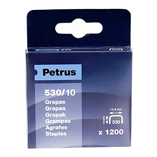 Caixa de Agrafos PETRUS 530 (1200 Un - 5,6x10 mm) Petrus - Grampos - petrus, aço inoxidável, plástico, 5,6x10 mm
