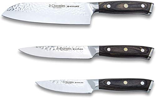 Conjunto Facas de Cozinha KIMURA (Aço Inoxidável - 18,5 cm) 3 Claveles - Facas de cozinha - 3 peças, 185 cm, aço inoxidável, forjado