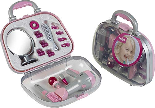 Conjunto de Cabelo KLEIN (Idade Mínima Recomendada: 3 anos) KLEIN - Profissões fingidas e representação de papéis - conjunto cabelo, secador cabelo, pente, escova, espelho, acessórios maquilhagem, brinquedos looks modernos, pilhas aa