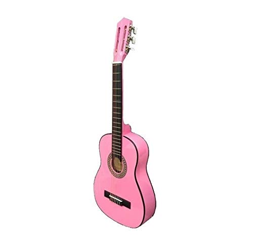 Guitarra de Brincar LIONELO C16 (Rosa - 90cm) Rocio - Guitarras - 90 cm, madeira maciça, tampa removível, diapasão e pino
