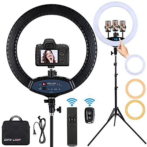 Anel LED Ringlight 19'' com Tripé (Compatível com Smartphone) EOTO LIGHT - Iluminação de estúdio & flashes - anel led, ring light, tripé, compatível smartphone