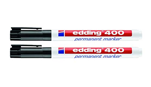 Marcadores Permanentes EDDING 400 Ponta de 1 mm Preto (Caixa de 2) edding Vertrieb GmbH - Marcadores e marcadores de texto - ponta 1 mm, preto, tampa amovível