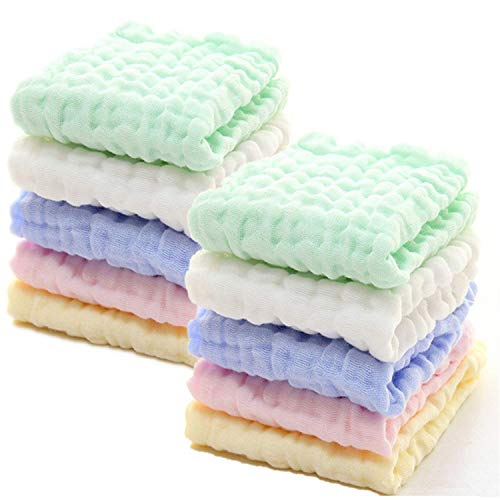 Toalhitas Muslin 10 Unidades (Recondicionado Como Novo) DY_Jin - Toalhas de banho e panos de limpeza - muslin, 10 unidades, reconhecido como novo