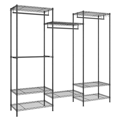 Armário de Roupa SONGMICS Lgr431B01 (Metal - Preto) SONGMICS - Conjuntos de móveis - 30 kg, metal, preto, MDF