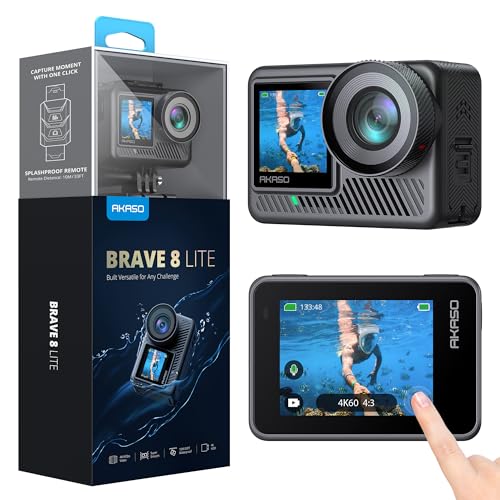 Action Cam AKASO Brave 8 Lite (4K - 20 MP - Até 120 min de autonomia) AKASO - Câmaras de vídeo - 4k, 20 mp, 120 min autonomia, cmos