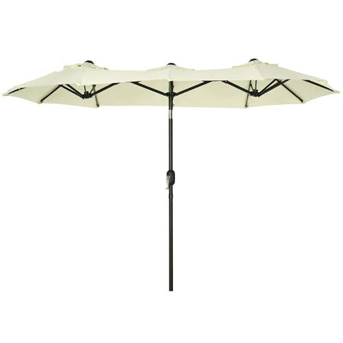 Guarda-Sol Duplo Outsunny | 285 x 147 x 227 cm - Cinzento Outsunny - Guarda-sóis e toldos de exterior - duplo, 285x147x227cm, cinzento