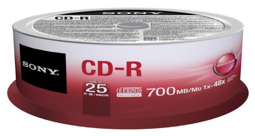Disco Sony 25CDQ80SP 700 Mbit/s DVD-R Preto Sony - Mídias vazias - 700 mbit/s, DVD-R, 25 unidades, NTSC, pal