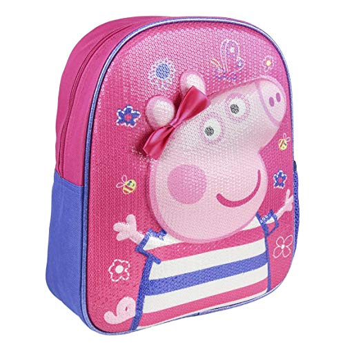 Mochila CERDA 3D Peppa Pig (Pink - Poliéster - 31 x 25 x 10 cm) Artesania Cerda - Mochilas - peppa pig, poliéster, 31x25x10 cm, compartimento central