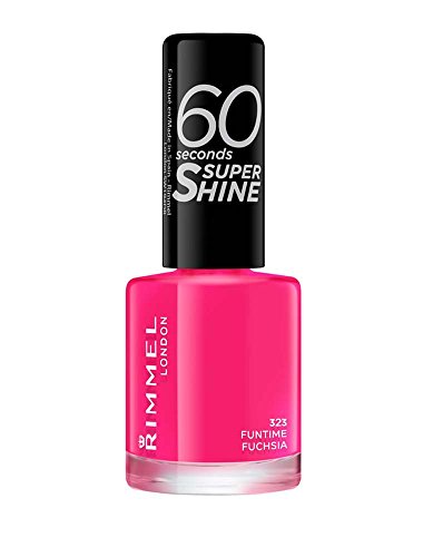 Verniz RIMMEL LONDON 60 Seconds Super Shine Nail Colour 323 Fun Time Fuchsia Rimmel London - Vernizes de unhas - verniz, rimmel london, super shine, 323 fun time fuchsia, secagem rápida, pincel xpress