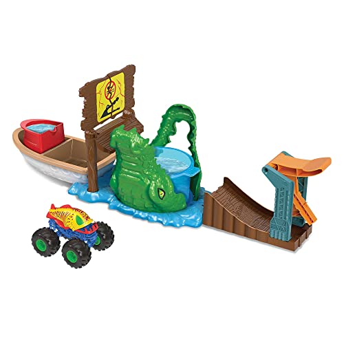 Pista de corridas HOT WHEELS Monster Trucks Carro Crocodilo Hot Wheels - Conjuntos de brinquedos - pista, corridas, Hot Wheels, crocodilo, carro, lançar