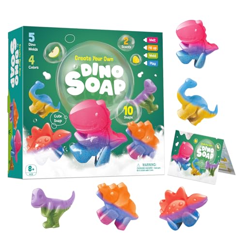Kit de Ciência DR. DAZ Kit Para Fazer Sabão Dino (Idade Mínima: 5) Dr. Daz - Brinquedos - kit ciência, fazer sabão, moldes, acessórios