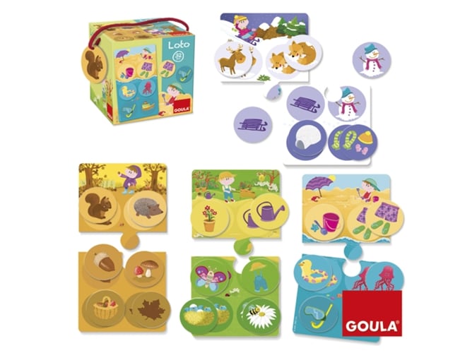 Jogo de Tabuleiro ASMODEE Carré des saisons (Idade Mínima Recomendada: 4 anos) Goula - Quebra-cabeças - estações do ano, ilustrações modernas, cores vivas, fichas redondas