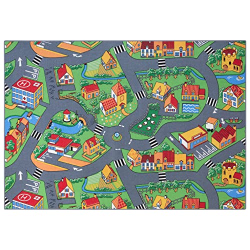 Tapete LITTLE VILLAGE (Multicorido - 95x200 cm) Carpet Studio - Tapetes - multicor, 95x200 cm, lã poliéster, fibras naturais