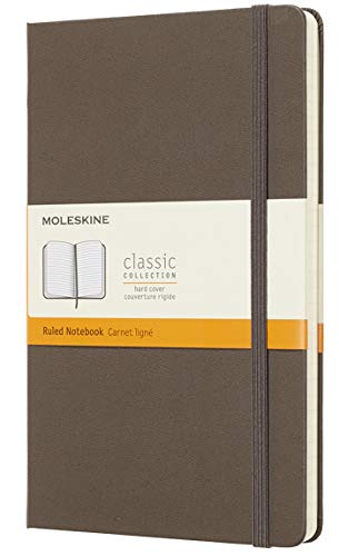 Caderno e Bloco de Notas Moleskine Classic Hard Cover Castanho Moleskine - Cadernos e bloco de notas - capa dura, páginas preto marrom, bolsa interna, logotipo Moleskine