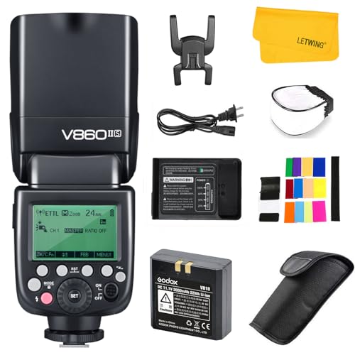 Flash GODOX VING V860II-S (NG: 60 - Controlo: TTL) GODOX - Flashes de câmera - flash estúdio, cabeça metal, lente vidro, controlo ttl sony, número guia 60