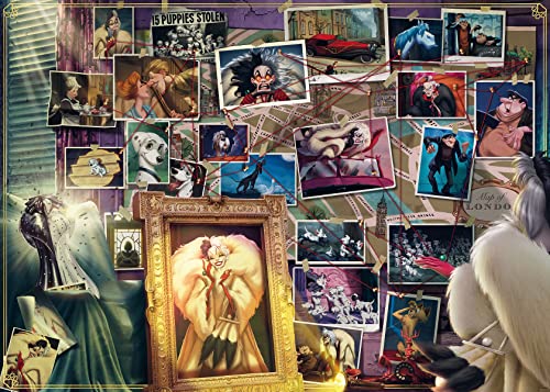Puzzle RAVENSBURGER Disney Villainous: Cruella de Vil (Idade Mínima Recomendada: 12 anos) Ravensburger - Quebra-cabeças - 1000 peças, alta qualidade, cartão, 12 anos