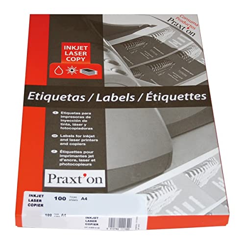 Etiquetas para impressão PRAXTON 105x35mm PRAXTON - Papel de impressora e copiadora - etiquetas, impressão, praxton, 105x35mm, permanentes, removíveis