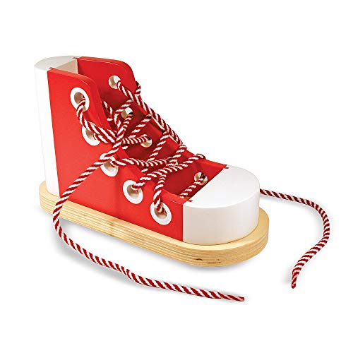 Jogo Didático MELISSA & DOUG Wooden Shoe Tying Game Melissa & Doug - Brinquedos - sapato, madeira, caixa secreta, educativo