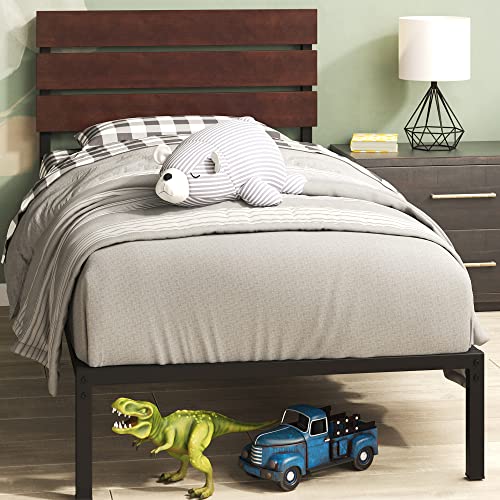 Cama com Almofada ZINUS Figari Castanho (90x190 cm) EU-FBOBH1-39M - Camas e estruturas de cama - almofada, 90x190 cm, castanho