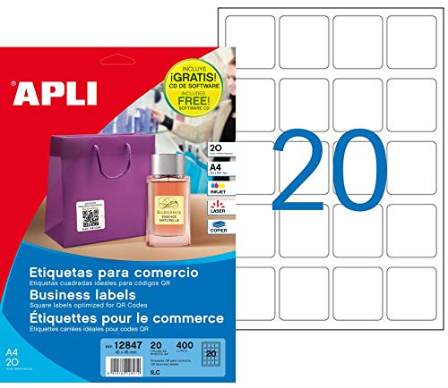 Etiquetas para impressão APLI 45x45 mm, 20 folhas APLI - Papel de impressora e copiadora - etiquetas, impressão, apli, 45x45mm, 20folhas