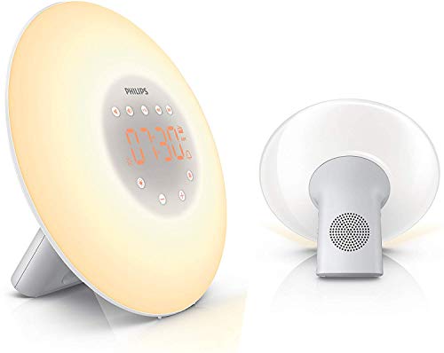 Rádio Despertador PHILIPS Wake-Up Light HF3505/01 (Branco - Digital - Alarme Duplo - Função Snooze - Corrente de Água) Philips - Relógios despertadores - luz natural, alarme duplo, função snooze, corrente de água