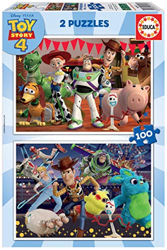 Puzzle EDUCA BORRAS Toy Story 4 2x100 Peças EDUCA - Quebra-cabeças de encaixar - madeira, disney, 2x100 peças