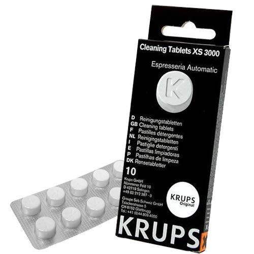 Pastilhas Limpeza Máquina Café KRUPS XS300010 Krups - Peças de reposição para cafeteiras e máquinas de espresso - tablet, preto, fácil de usar, individuais