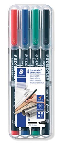 Marcador Permanente STAEDTLER 314 WP4 Preto, Azul, Verde, Vermelho Staedtler - Marcadores e marcadores de texto - preto, azul, verde, vermelho, 2.5mm