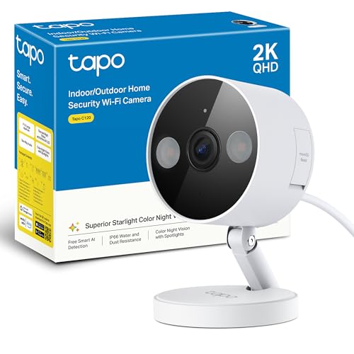 Câmara de segurança TP-LINK TAPO C120-2K TP-Link - Câmeras de vigilância - full hd, visão nocturna, focagem automática, alarme