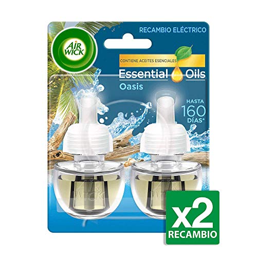 Recarga Air Wick Oasis Azul e Verde 2 Unidades Air Wick - Aromatizadores de ambiente - recarga, aroma, 19ml, azul verde