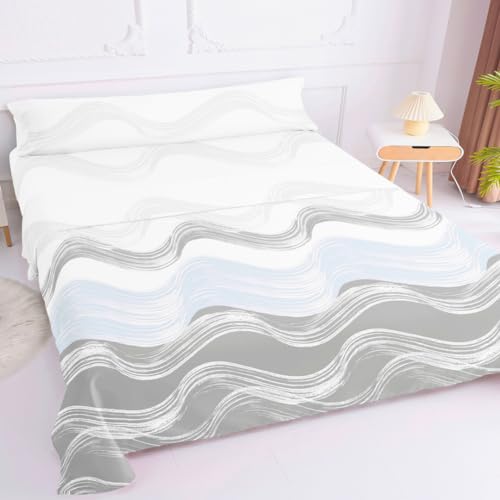 Conjunto de Lençóis KUMY Olas (135x200cm) LINBERON HOME - Roupa de cama e cama - conjunto lençois, kumy olas, 135x200cm, 3 peças, poliéster