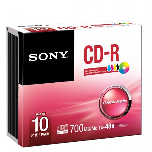 Disco de Vinil SONY 10CDQ80PS (10 CDs) Sony - Mídias vazias - 700 MB, 520 MB, 10 CDs, CD-R, 48x