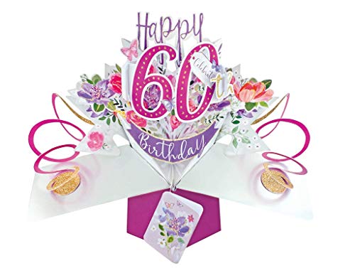 Cartão de Felicitação Emergente 60 Anos Mulher Second Nature Ltd - Cartões de cumprimentos e de nota - felicitação, emergente, mulher, 60 anos