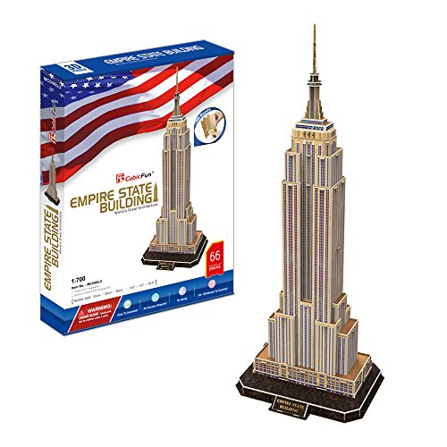 Puzzle CUBIC FUN New York Empire State Building (Idade Mínima: 12 Anos - 66 Peças) CubicFun - Quebra-cabeças de encaixar - 66 peças, 3D, 12 anos, Empire State Building