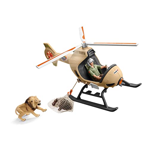 Conjunto de Brinquedos SCHLEICH Helicóptero de Resgate de Animais Selvagens Schleich - Conjuntos de brinquedos - helicóptero, resgate, animais selvagens, luzes, sons
