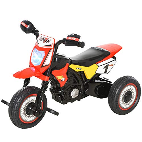 Mota Infantil HOMCOM com Luzes e Som (Vermelho - 71 x 40 x 51cm) HOMCOM - Triciclos - luzes, som, vermelho, 71x40x51cm