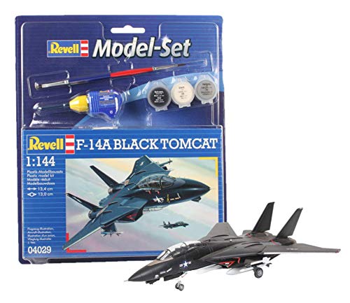 Modelo de avião REVELL F-14A Black Tomcat Revell - Kits de modelos em escala - escala 1/72, cauda móvel, instrumentos detalhados, tubos do motor