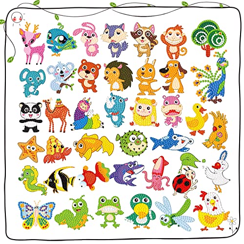 Kit de artesanato para crianças UGBO 5D Diamond Painting Animals UGBO-diamond painting sticker - Materiais de arte e artesanato - 40 peças, diamantes, adesiva, bandeja de plástico