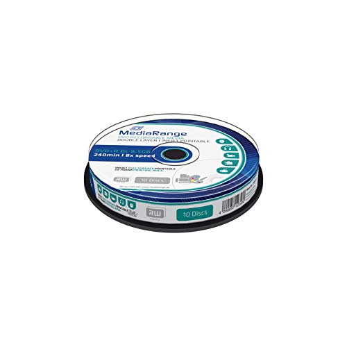 DVD+R MEDIA RANGE MR468 8.5GB (10 unidades) MediaRange - Mídias vazias - 8.5 gb, 10 unidades, 8x, epson