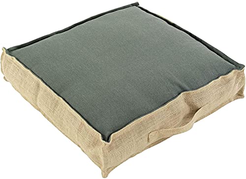 Almofada de Chão TIENDA EURASIA Verde (45x45cm) TIENDA EURASIA - Almofadas decorativas - almofada, chão, verde, algodão, juta, interior, exterior