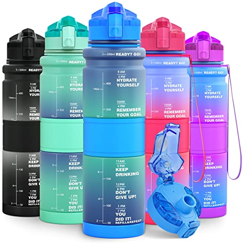 Garrafa LUNIDRY sem BPA Tritan Plástico 500ml/1L Lunidry - Garrafas de água - sem BPA, tritan, plástico, 500ml, 1L