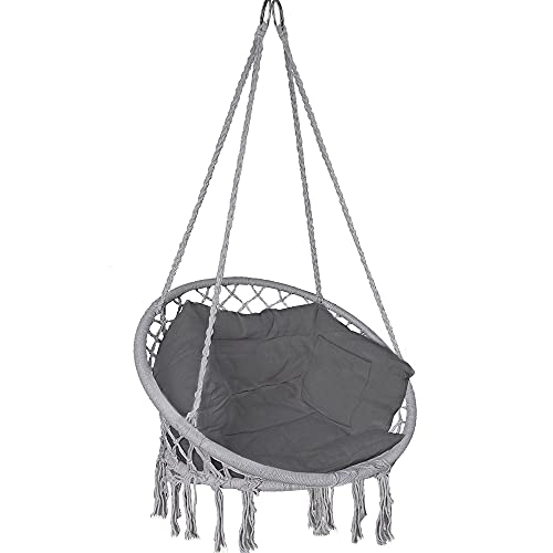 Cadeira suspensa VOUNOT com tronco e kit de suspensão (Cinzento) VOUNOT - Móveis de exterior - cadeira suspensa, tronco, kit suspensão, cinzento