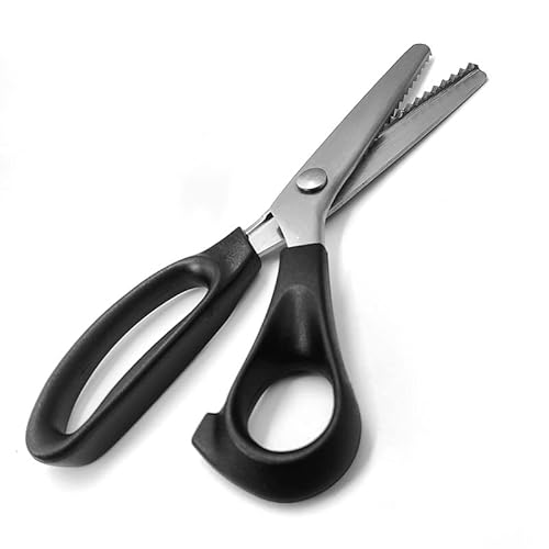 Tesoura de Tecido em Zigue-Zague 15 Cm Xingdianfu - Ferramentas de corte e relevo para artesanato - ergonômico, 15 cm, lâmina triangular, inox