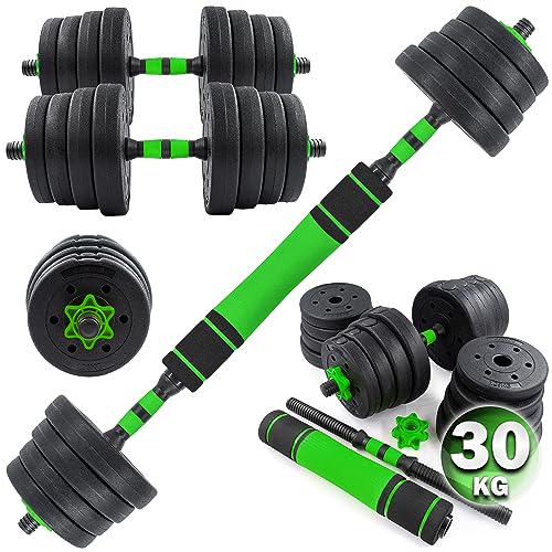 Conjunto de Barras e Halteres C.P.SPORTS 2 em 1 (30 kg) C.P. Sports - Levantamento de peso - barras, halteres, conjunto, 2 em 1, 30 kg
