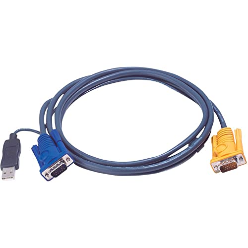Adaptador ATEN (KVM - VGA e USB - 1.8 m - Preto) ATEN - Cabos kvm - vga, usb, 1.8m, ps/2, 3 em 1