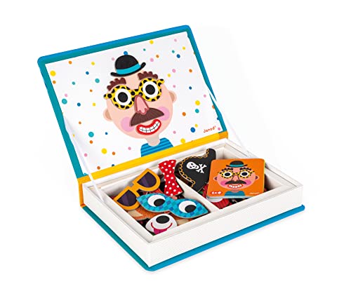 Jogo Educativo JANOD Boy's Crazy Faces Magneti'Book Janod - Fabricação - jogo educativo, magnéti book, crazy faces, 70 peças magnéticas, 12 folhas