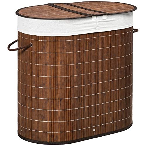 Cesto de Roupa Suja HOMCOM | 62.5 x 37 x 60.5cm - Castanho HOMCOM - Eletrodomésticos - 62.5x37x60.5 cm, castanho