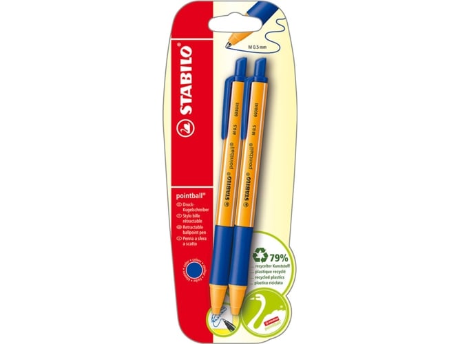 Caneta de Tinta Permanente STABILO EASYoriginal Azul Stabilo - Canetas - tinta permanente, ponta fina, retrátil, ergonómica
