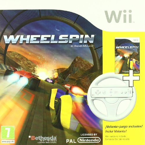 Volante Nintendo Wii Wheelspin (Wii - Preto) Namco - Software de computador - 3 velocidades, 2 sensores, botões, frenagem